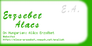 erzsebet alacs business card