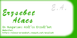 erzsebet alacs business card